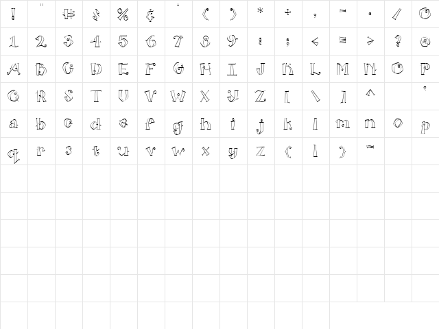 CK Flair Regular  glyph index