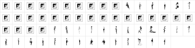 Beauties by Bill Ward Regular  glyph index