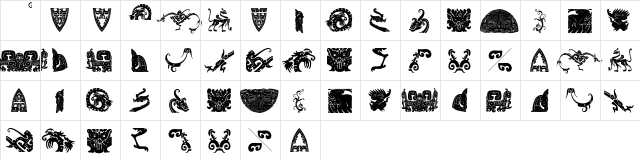 FantasticCreatures Regular  glyph index