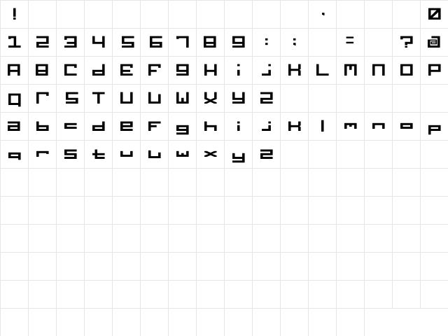 Public Nation Original  glyph index