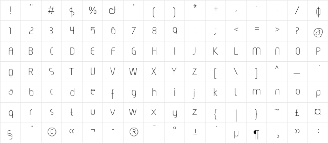 MagicC Regular  glyph index