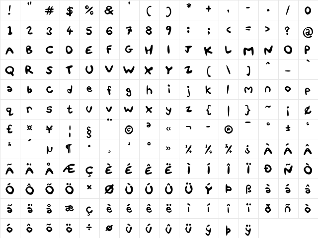 Fun Smiles Regular  glyph index