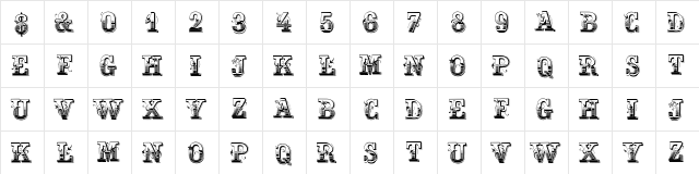 GardeniaVictorian Regular  glyph index