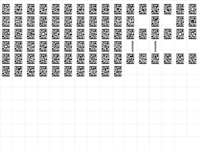 D3 Guitarism Regular  glyph index