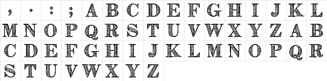 Orniste tfb Regular  glyph index