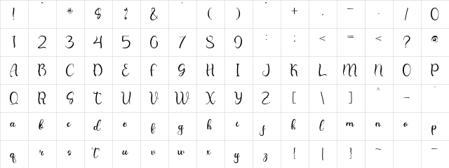 Christmas Night-Personal Use Regular  glyph index