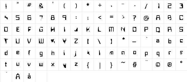 Fisring Regular  glyph index