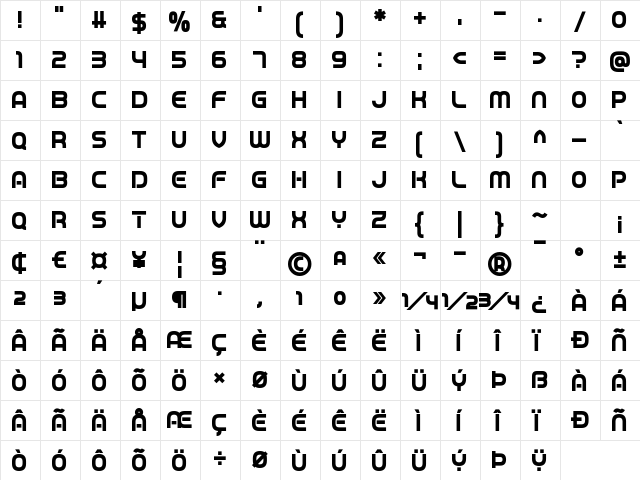 Game Played Regular  glyph index