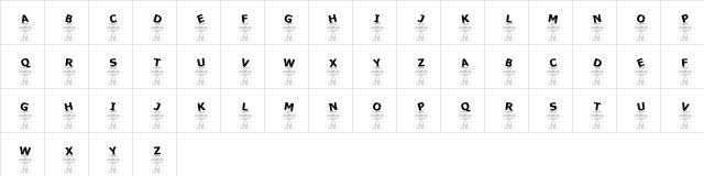 KR Fountain Regular  glyph index