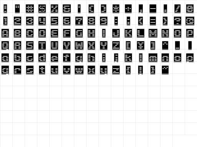 D3 DigiBitMapism type C Regular  glyph index