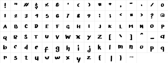 Arigato Regular  glyph index