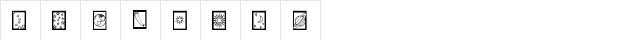 Dover Sun, Planets, Stars Regular  glyph index