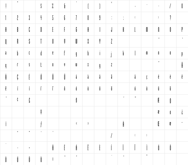 Digitek .. Plain  glyph index