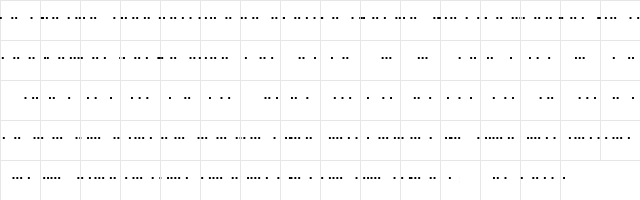 MC morse_VanDuuren_7_Unit Regular  glyph index