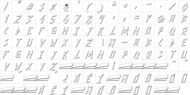GRAPAFONT comic  glyph index