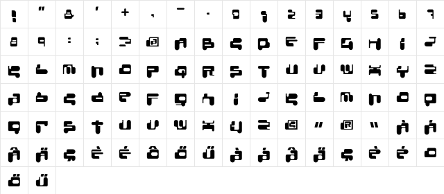 ConsoleRemix Regular  glyph index