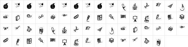 KR Back To School Dings Regular  glyph index