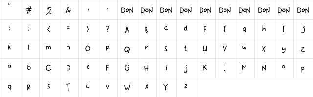 katkat_scrambled Regular  glyph index