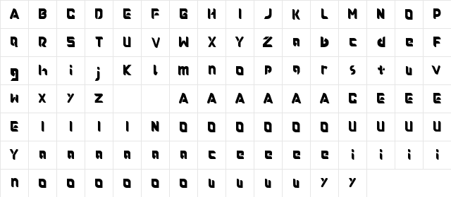 Roundfra DEMO Regular  glyph index