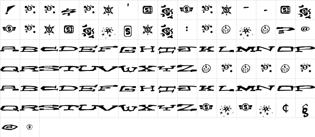 ChainCrank Regular  glyph index