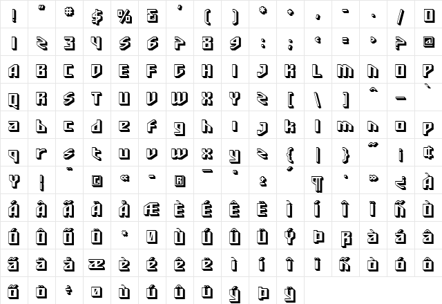 SF Funk Master Regular  glyph index