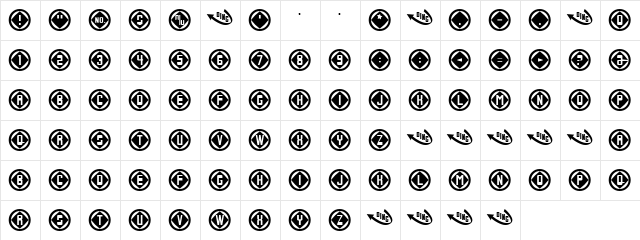 Ice Regular  glyph index