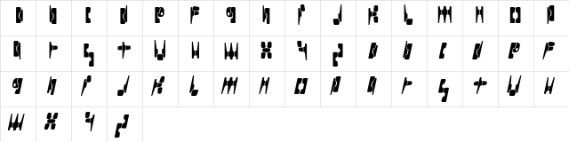 Reningsverk Regular  glyph index