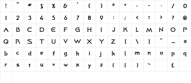 Movie Plain  glyph index
