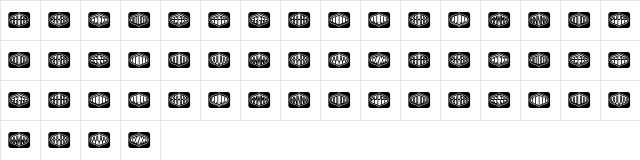 Formogram Squarish Hollow Regular  glyph index