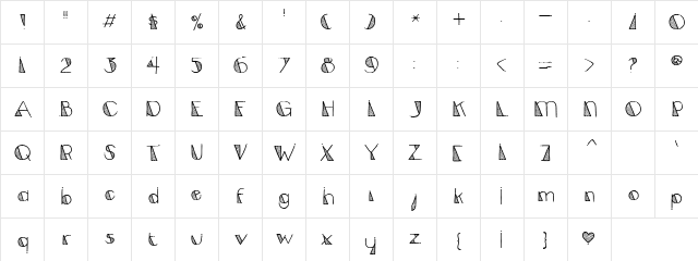 CK Wedge Regular  glyph index