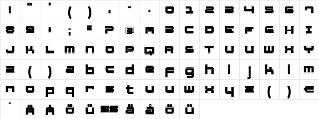 FatsansContur Regular  glyph index
