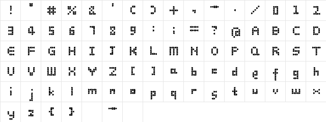 Kodama RegularE  glyph index