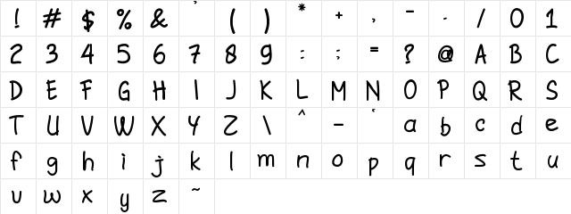Jomblo Ngenes Bold  glyph index