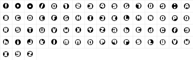 Pool Zone Regular  glyph index
