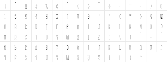 Rhantica Serif Out  glyph index