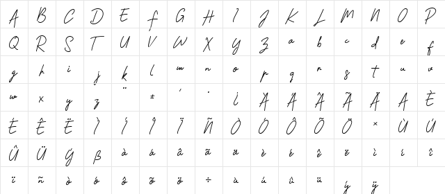 Shantty Shantty  glyph index
