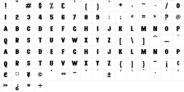 Nurjan Regular  glyph index