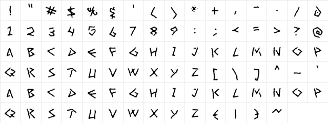 Art Greco Regular  glyph index