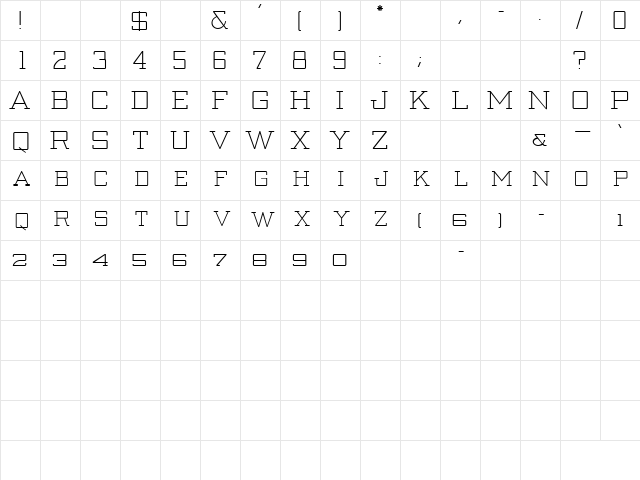BivouacSCapsSSK Regular  glyph index