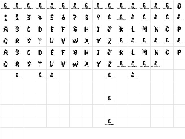 Bedrock Regular  glyph index
