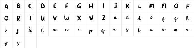 Kitten Days Free Regular  glyph index