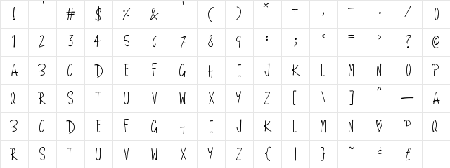 Love And Romance Regular  glyph index
