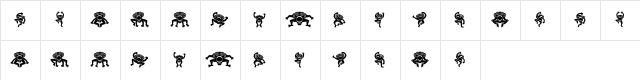 Crazy Monkey Regular  glyph index