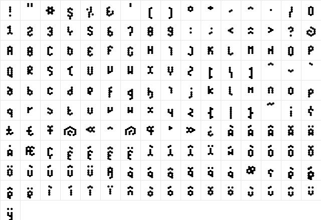 Hive Regular  glyph index