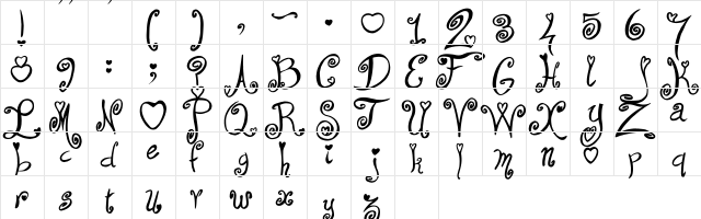 From Me 2 You Regular  glyph index