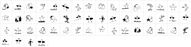 KarlasBats Regular  glyph index