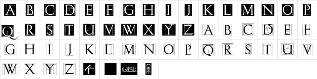ErikGCapsSkInvers Regular  glyph index