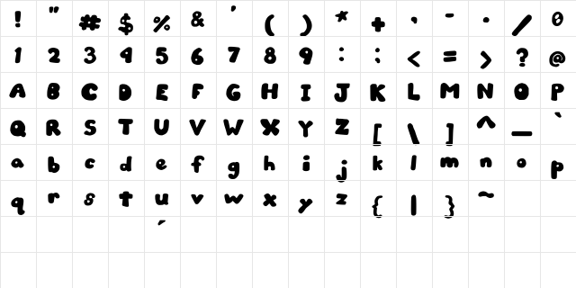 Bug-Eyed Girl EyedGirl  glyph index