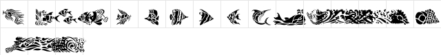 Fun Fish Regular  glyph index