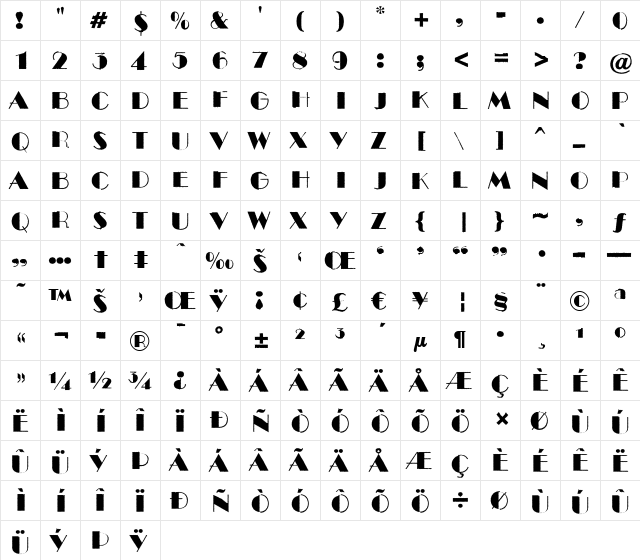 a_BentoRgh Regular  glyph index